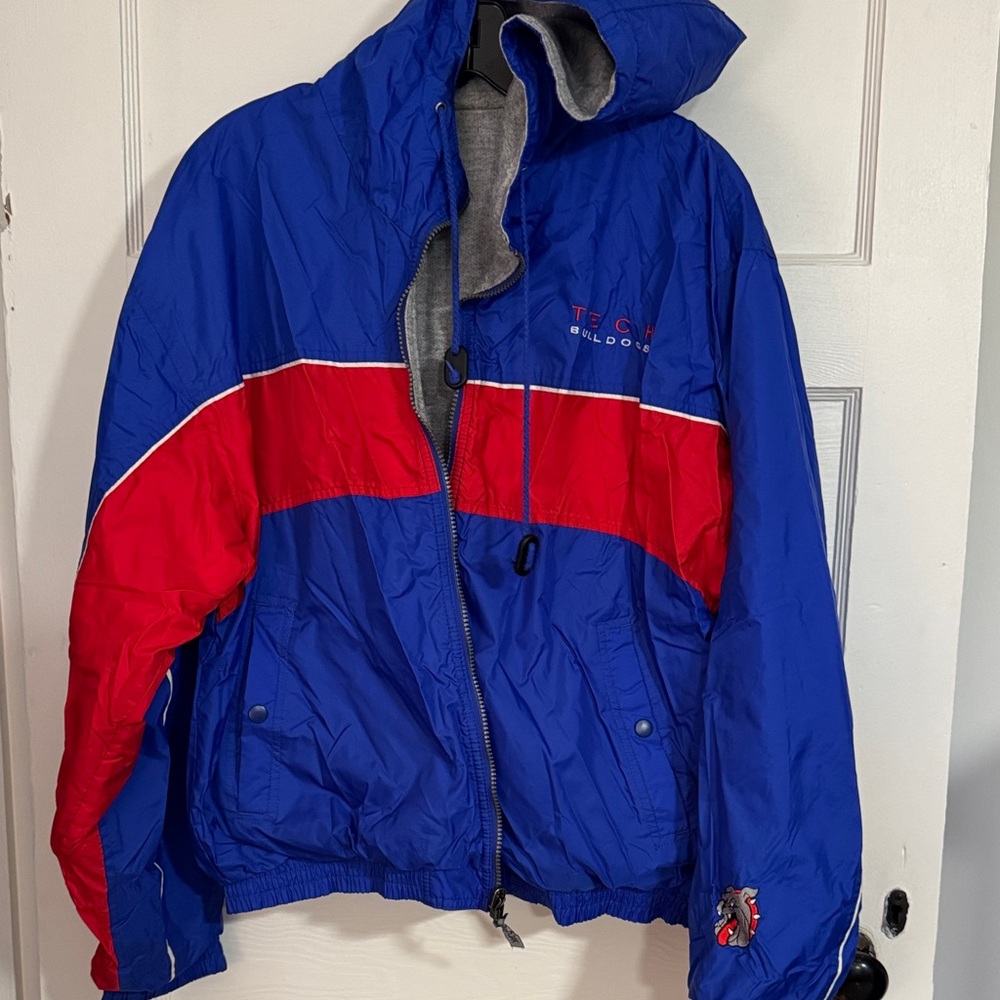 Red Oak Sportswear Tech Bulldogs Blue and Red reversible Jacket